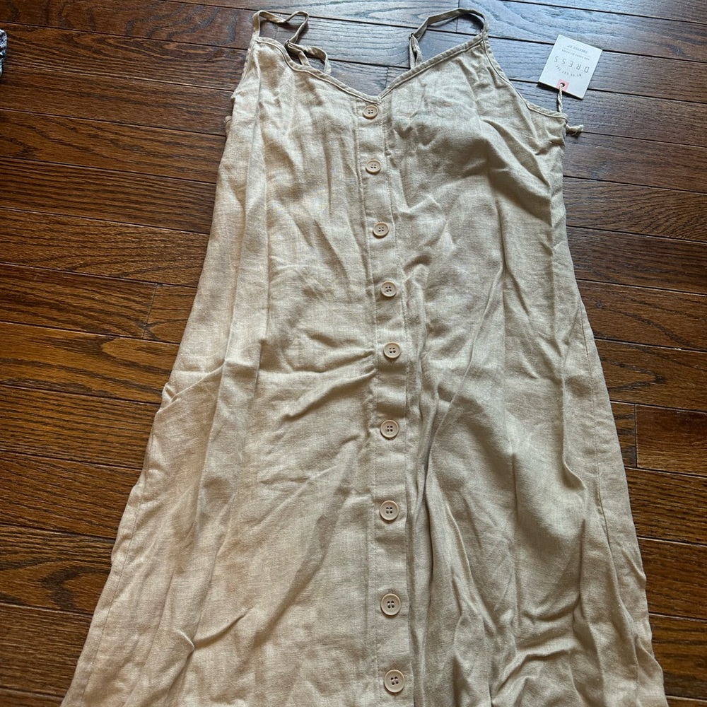 Forever 21 Tan Button-Down Mini Dress